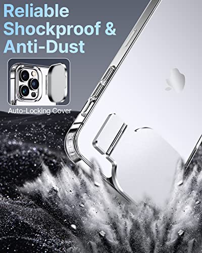 Silverback for iPhone 14 Pro Case with Stand, Phone Case with Camera Cover, Shockproof DustProof Cover for iPhone 14 Pro - Clear