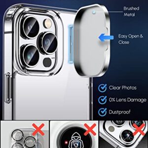 Silverback for iPhone 14 Pro Case with Stand, Phone Case with Camera Cover, Shockproof DustProof Cover for iPhone 14 Pro - Clear