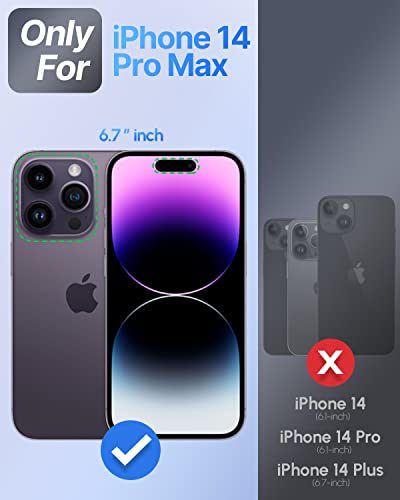 Silverback for iPhone 14 Pro Max Case with Stand, MagSafe-Compatible Case with Built-in Camera Cover,Magnetic Phone Case Shockproof DustProof Cover for iPhone 14 Pro Max - Clear