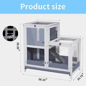 2-Story Guinea Pig Cages Wooden Indoor Rabbit Hutch Hamster Cage with Openable Roofs, Removable Tray and Wide Ramp, Small Animal Habitats for Hamsters, Guinea Pig, Ferrets, Hedgehog