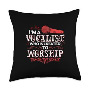 i'm a vocalist created to worship designs i'm a vocalist created to worship christian music throw pillow, 18x18, multicolor
