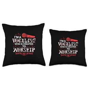 I'm A Vocalist Created To Worship Designs I'm A Vocalist Created to Worship Christian Music Throw Pillow, 18x18, Multicolor