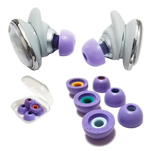 Luckvan Memory Foam Tips for Soundcore Liberty 3 Pro Ear Tips Replacement Earbuds Tips for Anker Soundcore Liberty 3 Pro Fit Case LMS Purple