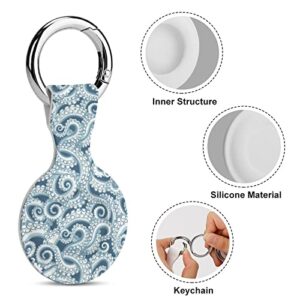 Octopus Pattern Funny Silicone Case for Airtags with Keychain Protective Cover Air Tag Holder Accessories