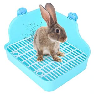 lizealucky rabbit litter box toilet, plastic square cage box potty trainer corner litter bedding box pet pan for small animals, rabbits, guinea pigs, chinchilla, ferret, galesaur, 11 x 8.7 x 5.9 in