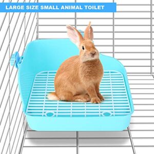 LIZEALUCKY Rabbit Litter Box Toilet, Plastic Square Cage Box Potty Trainer Corner Litter Bedding Box Pet Pan for Small Animals, Rabbits, Guinea Pigs, Chinchilla, Ferret, Galesaur, 11 x 8.7 x 5.9 in