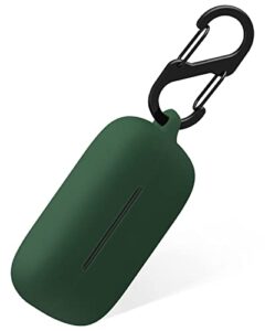 geiomoo silicone case compatible with earfun free pro 2, protective cover with carabiner (emerald green)