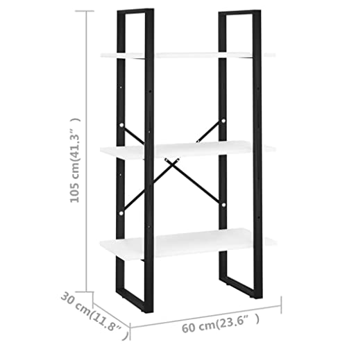 KTHLBRH Kitchen Shelves Bathroom Shelves Book Shelves Floor Shelves Storage Shelf White 23.6"x11.8"x41.3" Engineered Wood for Office Living Room Bedroom