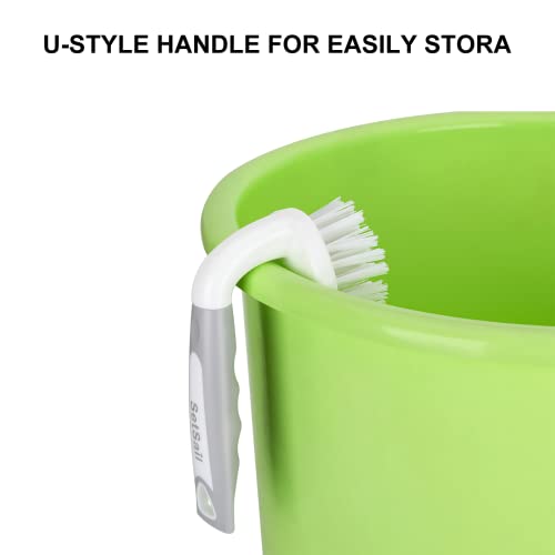 SetSail Silicone Toilet Brush Toilet Bowl Brush and Holder Toilet Cleaner Brush with Silicone Bristles & SetSail Scrub Brush, 2 Pcs Heavy-Duty Scrub Brushes for Cleaning