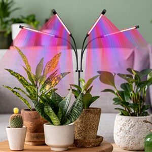 ZDMATHE 120W LEDs Plant Grow Lights for Indoor Plants Growing, Height Adjustable Full Spectrum LED Grow Lights for Seed Starting - 4/8/12H Timer, 3 Switch Modes, 10 Dimmable Brightness