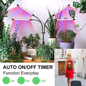 ZDMATHE 120W LEDs Plant Grow Lights for Indoor Plants Growing, Height Adjustable Full Spectrum LED Grow Lights for Seed Starting - 4/8/12H Timer, 3 Switch Modes, 10 Dimmable Brightness