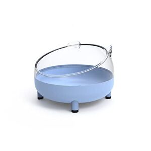 elegantstunning hamster transparent bathing tub detachable anti-splash large space bathroom sand nest pet supplies [blue]