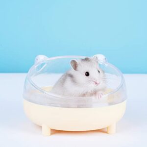 elegantstunning Hamster Transparent Bathing Tub Detachable Anti-Splash Large Space Bathroom Sand Nest Pet Supplies [Blue]