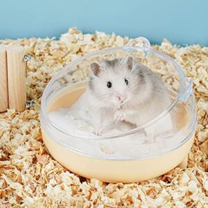 elegantstunning Hamster Transparent Bathing Tub Detachable Anti-Splash Large Space Bathroom Sand Nest Pet Supplies [Blue]