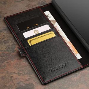 TORRO Case Compatible with Samsung Galaxy S23 Ultra 5G – Premium Leather Wallet Case with Kickstand and Card Slots (Black)