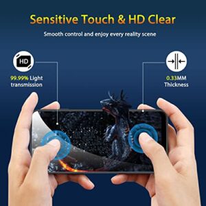 QsmQam 3 Pack Screen Protector for Samsung Galaxy A14 5G + 3 Pack Camera Lens Protector, Ultra HD Tempered Glass, 9H Hardness, Anti Scratch, Easy Installation - Case Friendly