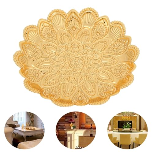 Gold Fruit Bowl, 5.5inch Decorative Metal Centerpiece Bowl Modern Fruit Bowl for Kitchen Counter Gold Bowls Gold Candies Dessert Serving Tray for Dinners Parties