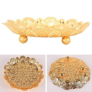 Gold Fruit Bowl, 5.5inch Decorative Metal Centerpiece Bowl Modern Fruit Bowl for Kitchen Counter Gold Bowls Gold Candies Dessert Serving Tray for Dinners Parties