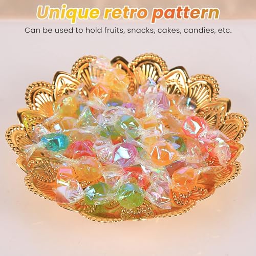 Gold Fruit Bowl, 5.5inch Decorative Metal Centerpiece Bowl Modern Fruit Bowl for Kitchen Counter Gold Bowls Gold Candies Dessert Serving Tray for Dinners Parties