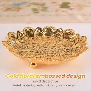 Gold Fruit Bowl, 5.5inch Decorative Metal Centerpiece Bowl Modern Fruit Bowl for Kitchen Counter Gold Bowls Gold Candies Dessert Serving Tray for Dinners Parties