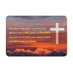 vivacite prayer mat christian gifts for women men faith religious spiritual gifts for women prayer rug with bible verse christian decor area rug for pray scripture jeremiah 29:11, 24"x16"