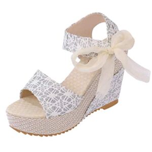 jmmslmax platform wedges sandals for women dessy women's platform sandals platform wedge open toe sandals with strap bowknot