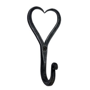 hand forged heart shape metal wall hooks wrought iron hook blacksmith vintage wall hook handmade wall mounted rustic hooks for office and home black antique finish wall hooks by living ideas