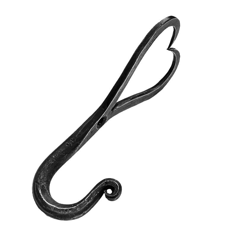 Hand Forged Heart Shape Metal Wall Hooks Wrought Iron Hook Blacksmith Vintage Wall Hook Handmade Wall Mounted Rustic Hooks for Office and Home Black Antique Finish Wall Hooks by Living Ideas