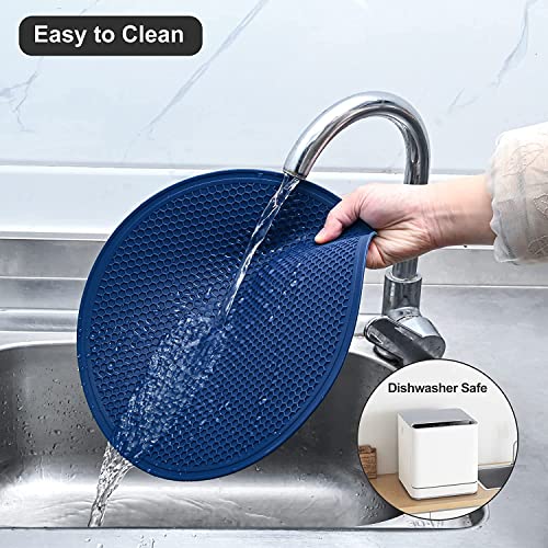 Silicone Microwave Mat Heat Resistant Multifunctional Mat, Splatter Guard, Trivet, Hot Pad, Pot Holder Round 12 Inch, 2 Pcs