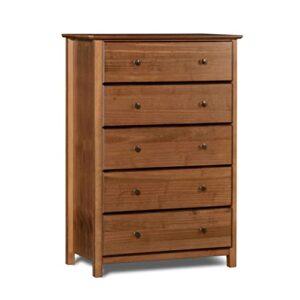 Grain Wood Furniture Shaker 5-Drawer Chest, Walnut