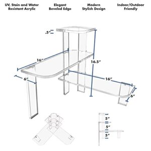 STAUBER Best Acrylic Countertop Corner Shelf Organizer (Clear) - 3 Tier Shelves for Kitchen or Bathroom - Storage Display Counter Shelves