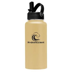hydroficcient double-walled vacuum insulated stainless steel sports water bottle with straw lid, 32 ounce, autumnal yellow