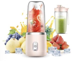 paramexview portable blender for juices & smoothies | fresh juicer with 6 blades | usb rechargeable | 14oz fusion blender | bpa-free and eco-friendly material | travel, sport, and home use | comes with 1 mixer, 1 cup, 1 sport lid & 1 usb charger cable (pi