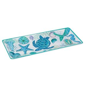 Certified International Serene Seas Melamine 3 Piece Hostess Servware Set, Multicolor, Large