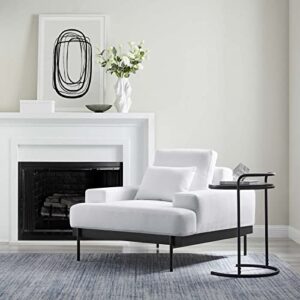 Modway Proximity Modern Fabric Upholstered Accent Armchair in White