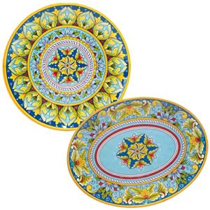 certified international palermo melamine platter set, multicolor, large, 2 piece