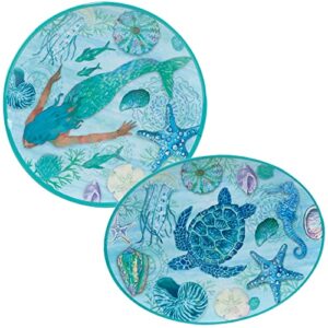 certified international serene seas melamine platter set, multicolor, large, 2 piece