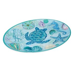 Certified International Serene Seas Melamine Platter Set, Multicolor, Large, 2 Piece