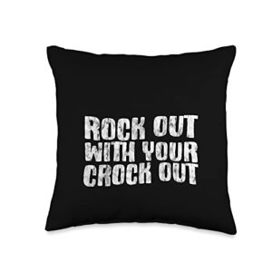 chef fh rock out with your crock out-throw pillow, 16x16, multicolor