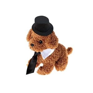 2pcs Pet Gentleman Hats Set, Top Hat and Adjustable Formal Collar Neck Tie, Wedding Cowboy Hat Pet Bow Tie