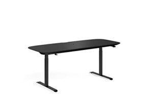 bdi furniture soma - lift desk - 72" w - ebonized ash top - black base