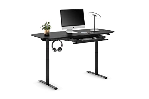 BDI Furniture Soma - Lift Desk - 72" W - Ebonized Ash Top - Black Base