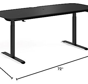 BDI Furniture Soma - Lift Desk - 72" W - Ebonized Ash Top - Black Base