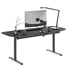 BDI Furniture Soma - Lift Desk - 72" W - Ebonized Ash Top - Black Base