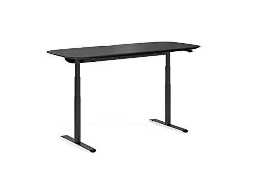 BDI Furniture Soma - Lift Desk - 72" W - Ebonized Ash Top - Black Base