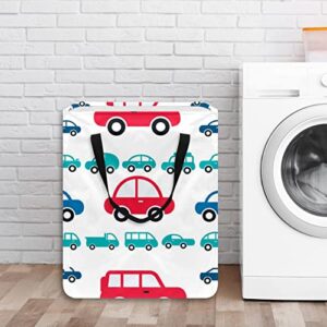 Driving Cars Print Collapsible Laundry Hamper, 60L Waterproof Laundry Baskets Washing Bin Clothes Toys Storage for Dorm Bathroom Bedroom