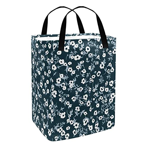 Florals Seamless Pattern Print Collapsible Laundry Hamper, 60L Waterproof Laundry Baskets Washing Bin Clothes Toys Storage for Dorm Bathroom Bedroom