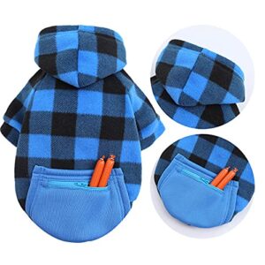 Puppy Sweaters for Extra Small Dogs Autumn and Winter Zipper Fleece Pocket Sweatshirt Dogs Hoodies Cute Warm Pet Clothes Hoodies for Dogs Small
