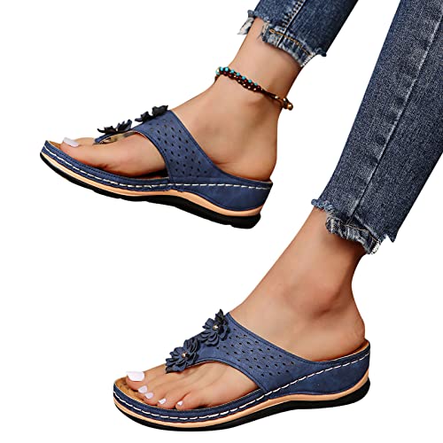 JMMSlmax Platform Wedge Sandals for Women Dressy Summer Wide Women Comfy Sandals Boho Open Toe Wedge Slip On Sandals Slipper