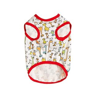girl t-shirt cat full small dog print pet vest pattern sleeveless pet clothes male dog clothes for small dogs